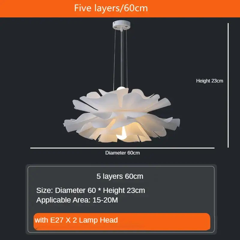 DecorBites™ Love Me Not Chandelier: Simple White Flower Lamp for Bedroom or Kitchen