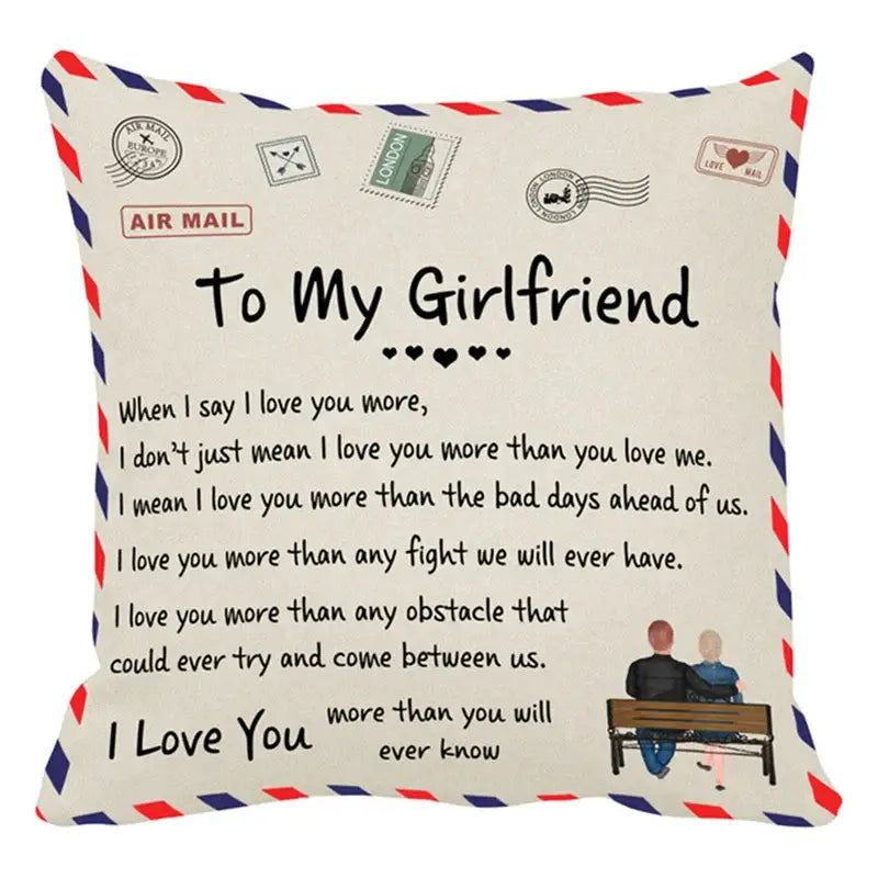 DecorBites™ Love Mom Cushion Cover 45x45cm - Family Anniversary Gift - Nordic Design