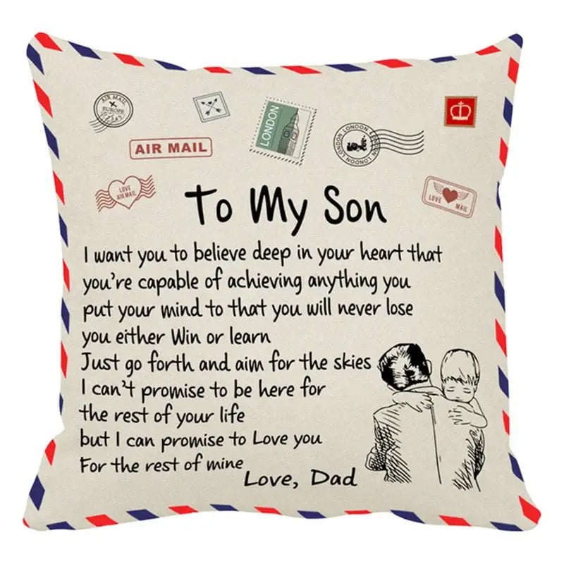DecorBites™ Love Mom Cushion Cover 45x45cm - Family Anniversary Gift - Nordic Design