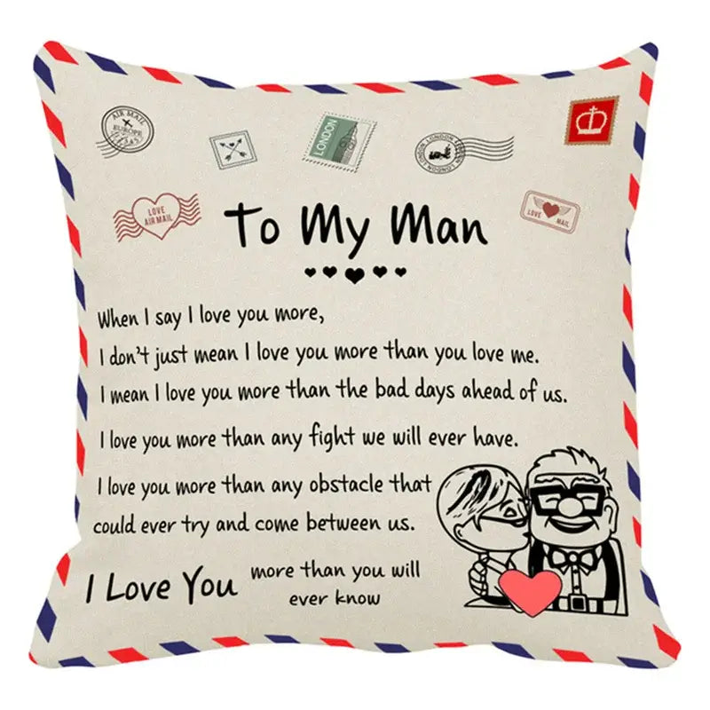 DecorBites™ Love Mom Cushion Cover 45x45cm - Family Anniversary Gift - Nordic Design