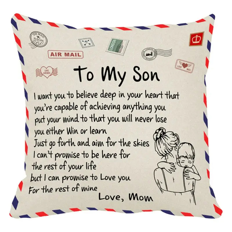DecorBites™ Love Mom Cushion Cover 45x45cm - Family Anniversary Gift - Nordic Design