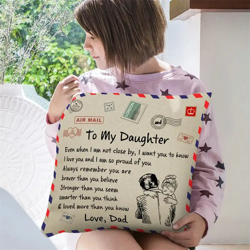 DecorBites™ Love Mom Cushion Cover 45x45cm - Family Anniversary Gift - Nordic Design