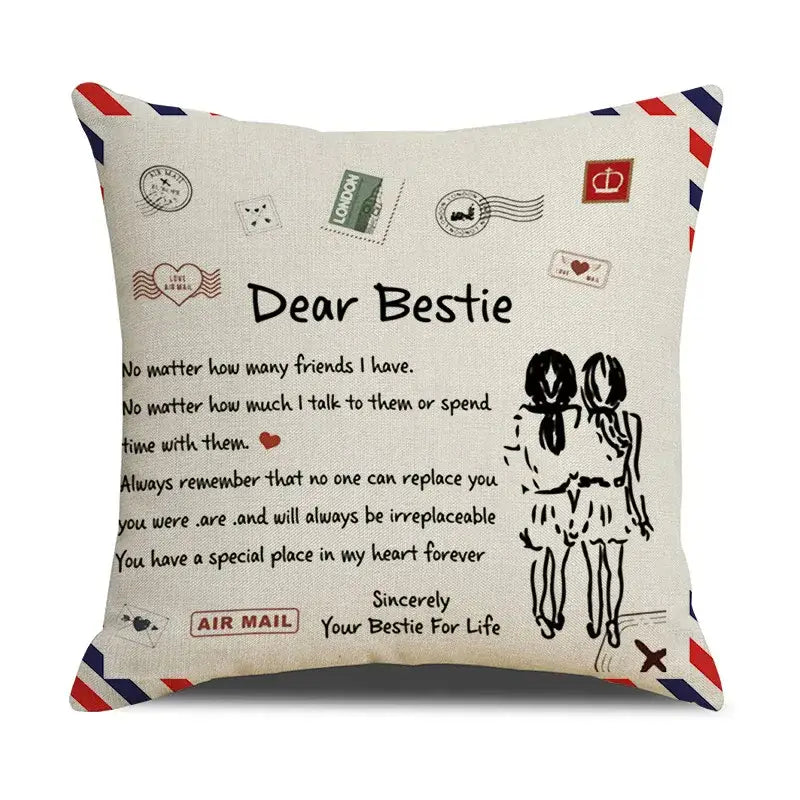 DecorBites™ Love Mom Cushion Cover 45x45cm - Family Anniversary Gift - Nordic Design