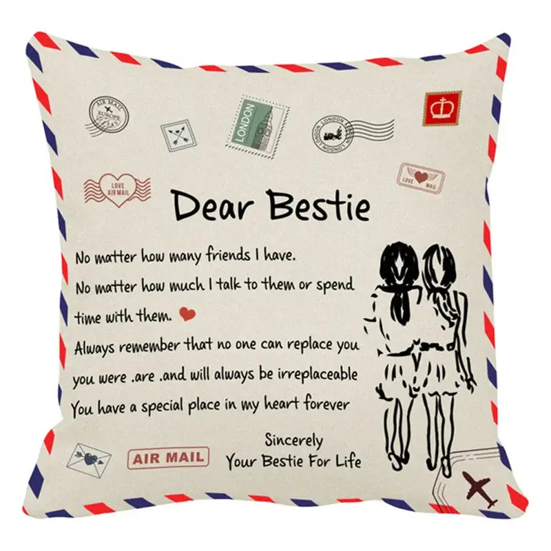 DecorBites™ Love Mom Cushion Cover 45x45cm - Family Anniversary Gift - Nordic Design