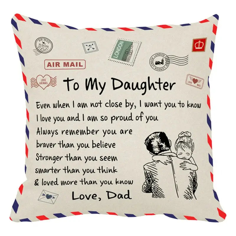 DecorBites™ Love Mom Cushion Cover 45x45cm - Family Anniversary Gift - Nordic Design