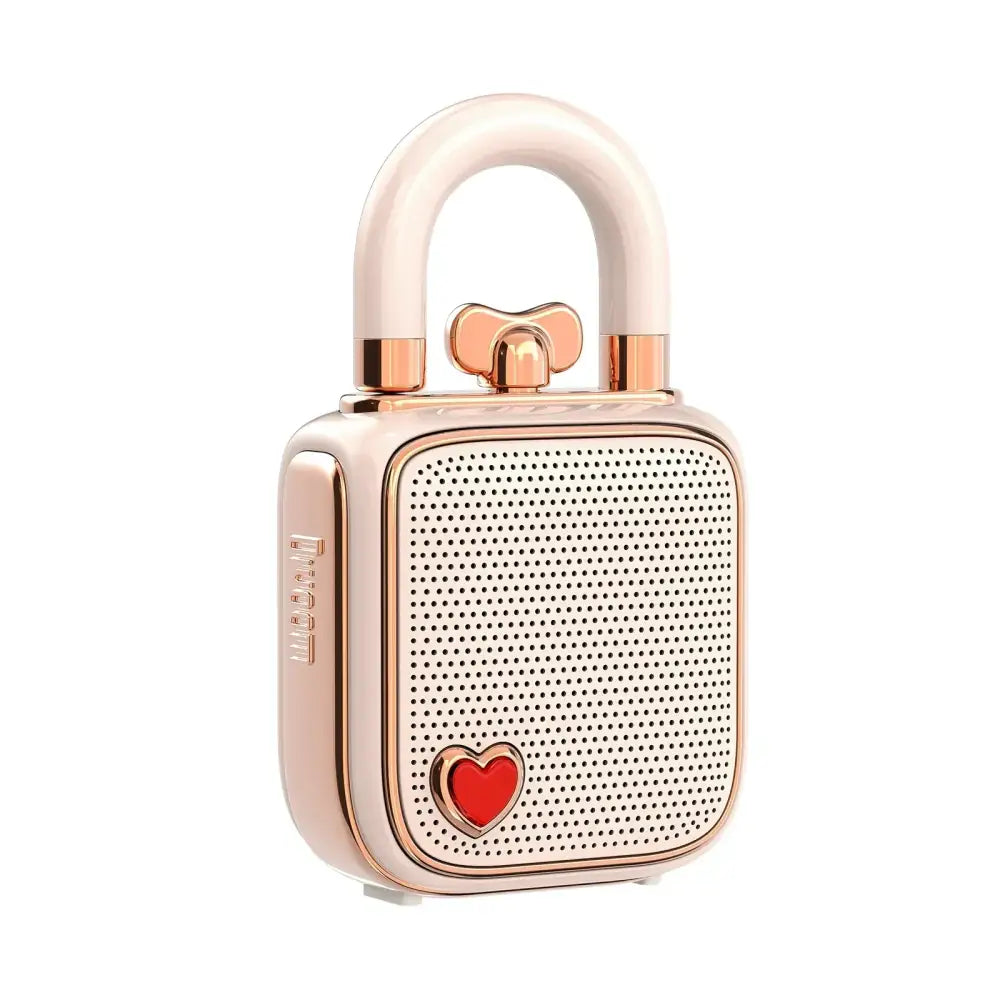 DecorBites™ LoveLock Mini Bluetooth Speaker - Pink, Retro Design, 5W Sound Box