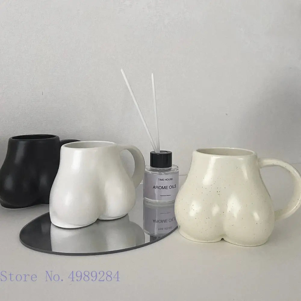 DecorBites™ Lovely Butt Shape Ceramic Coffee Cup Storage Decoration
