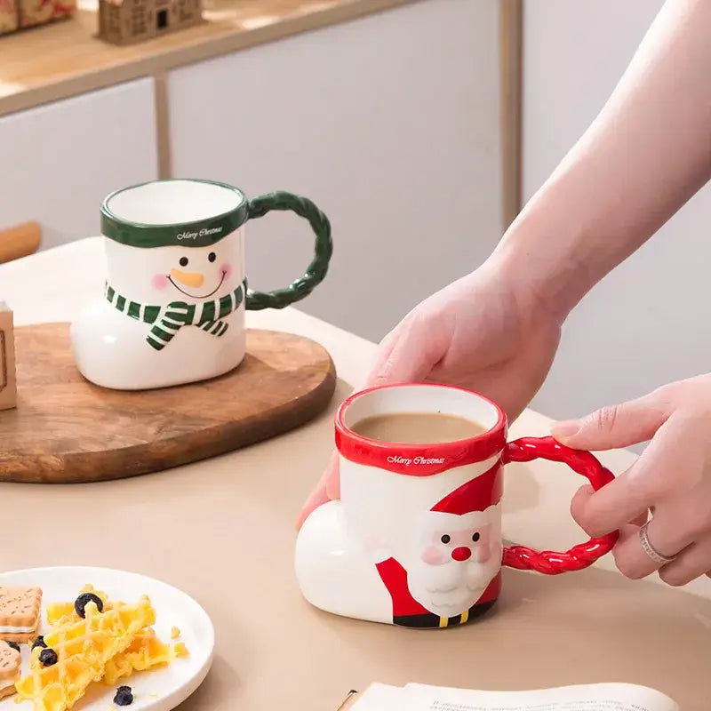 DecorBites™ Lovely Christmas Socks Ceramic Mug Santa Coffee Cup Xmas Gift