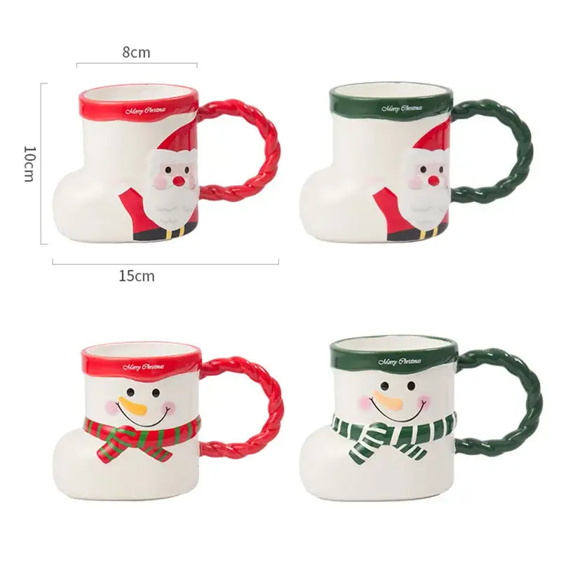 DecorBites™ Lovely Christmas Socks Ceramic Mug Santa Coffee Cup Xmas Gift