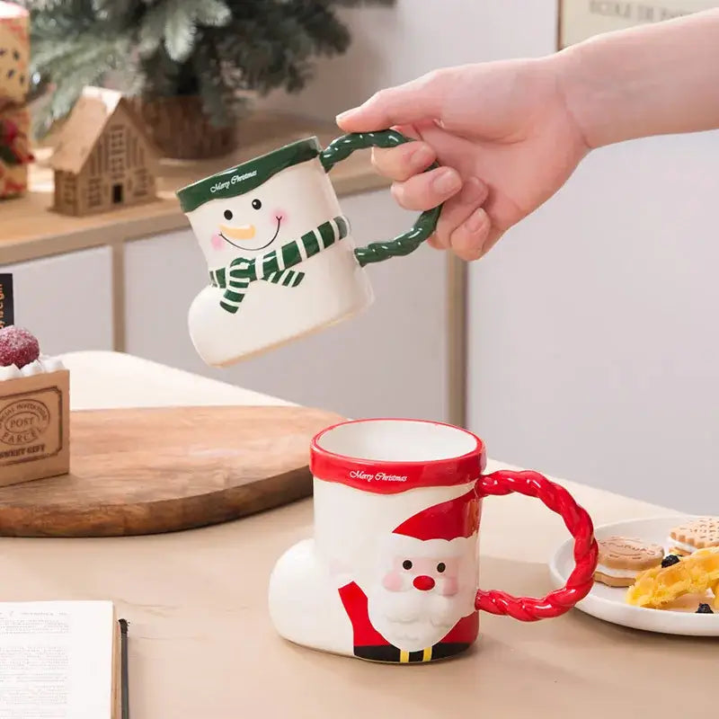 DecorBites™ Lovely Christmas Socks Ceramic Mug Santa Coffee Cup Xmas Gift