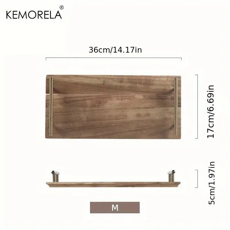 DecorBites™ Lovesickness Wooden Serving Tray with Metal Handle | Elegant Fruit and Sushi Dish
