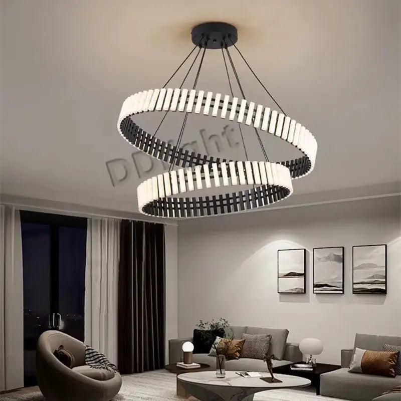 DecorBites™ Lstre Modern Circle Chandelier for Bright 360° Lighting in Living Room, Bedroom, Kitchen