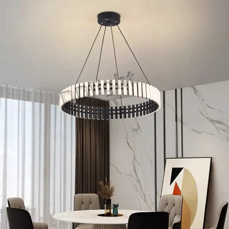 DecorBites™ Lstre Modern Circle Chandelier for Bright 360° Lighting in Living Room, Bedroom, Kitchen
