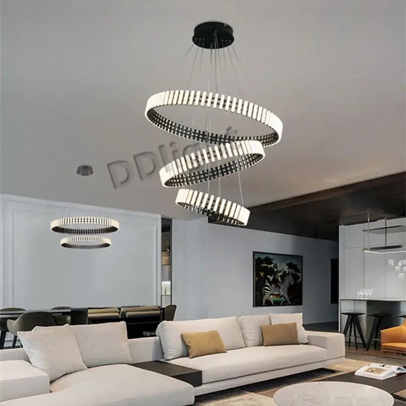 DecorBites™ Lstre Modern Circle Chandelier for Bright 360° Lighting in Living Room, Bedroom, Kitchen