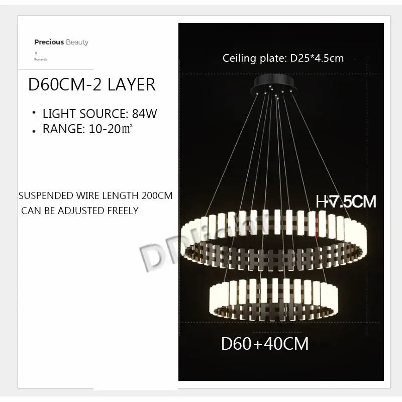 DecorBites™ Lstre Modern Circle Chandelier for Bright 360° Lighting in Living Room, Bedroom, Kitchen