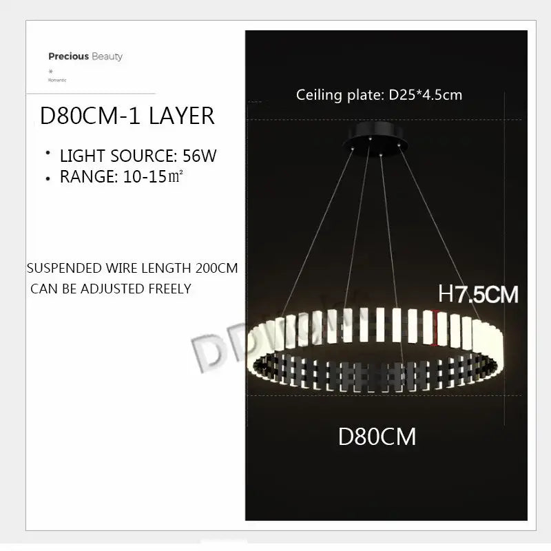 DecorBites™ Lstre Modern Circle Chandelier for Bright 360° Lighting in Living Room, Bedroom, Kitchen