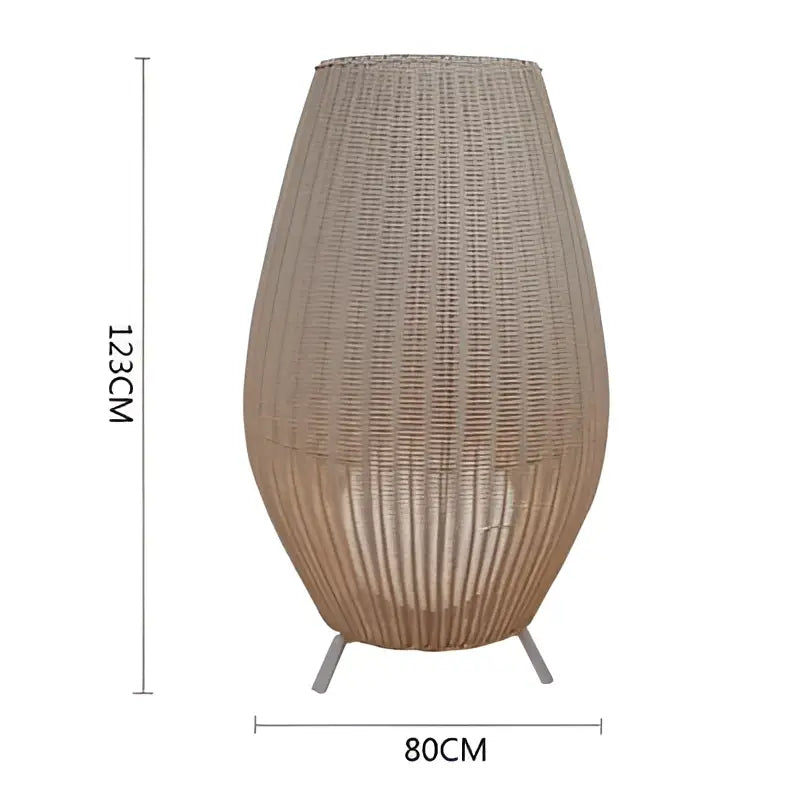 DecorBites™ Lucide Colin Rattan Floor Lamp: Natural Handmade Light for Garden, Bedroom, Living Room