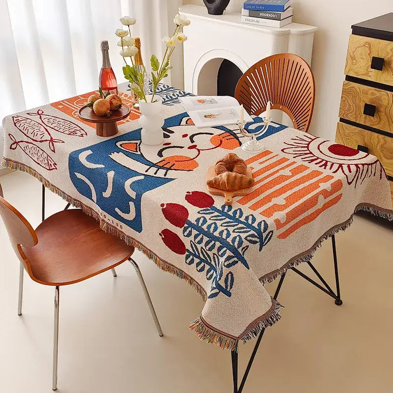 DecorBites™ Lucky Cat Knitted Blanket