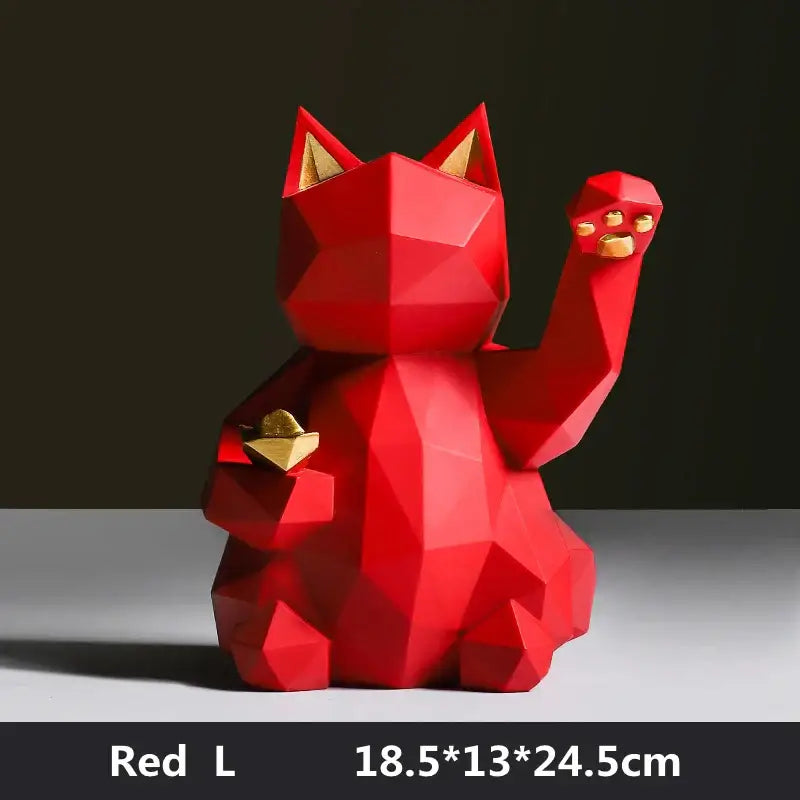 DecorBites™ Lucky Cat Resin Statue: Modern Nordic Home Decor Figurine