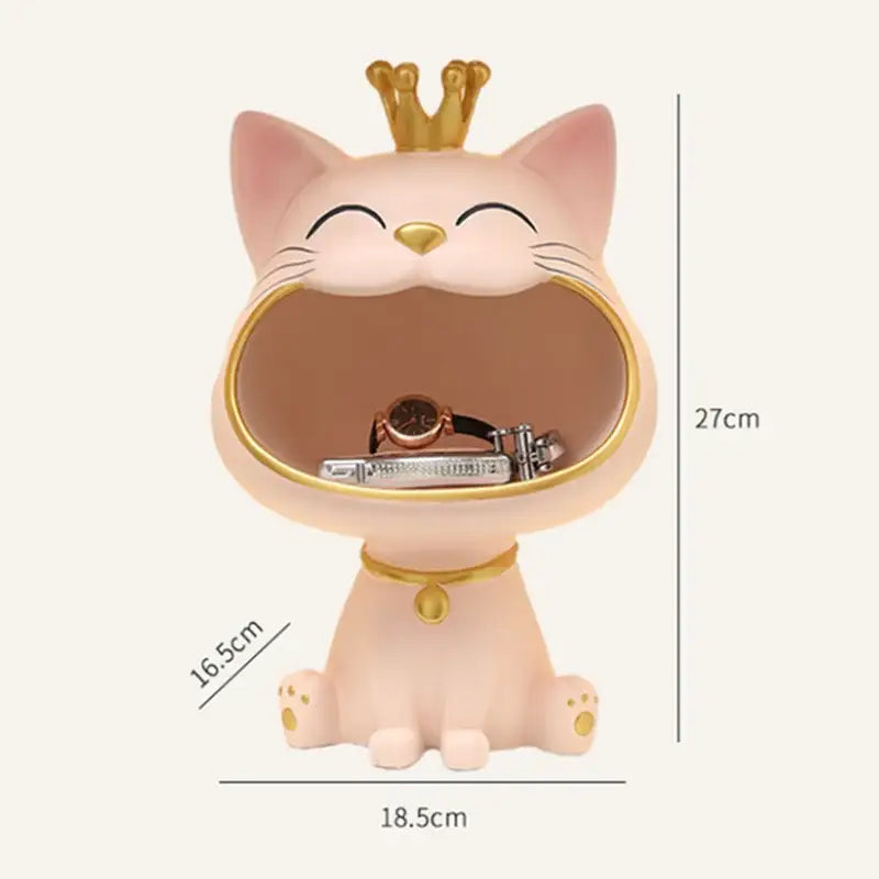 DecorBites™ Lucky Cat Sculpture Storage Box Desk Decoration Miniature Figurine