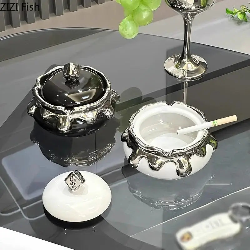 DecorBites™ Lucky Ceramic Ashtray: Premium Smoking Accessories for Weed, Home & Gifts