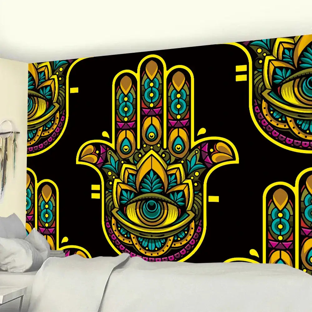 DecorBites™ Lucky Hand Mandala Tapestry Wall Hanging Boho Decor