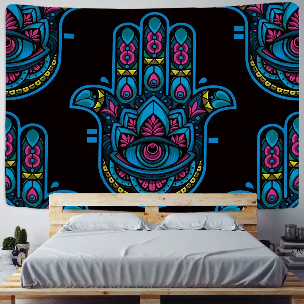 DecorBites™ Lucky Hand Mandala Tapestry Wall Hanging Boho Decor