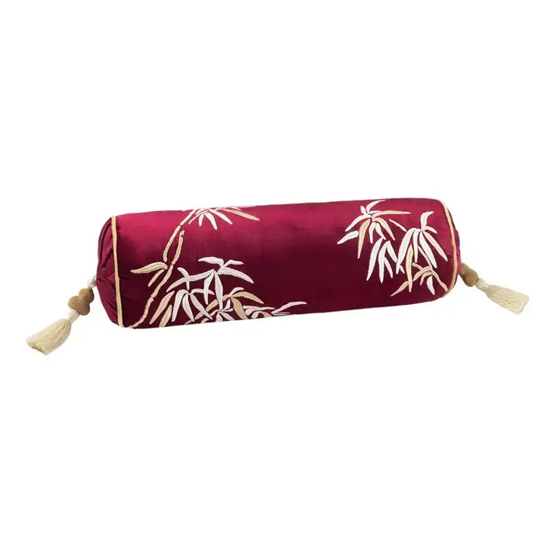 DecorBites™ Lucky Rabbit Pine Forests Embroidery Silk Velvet Pillowcase with Tassels