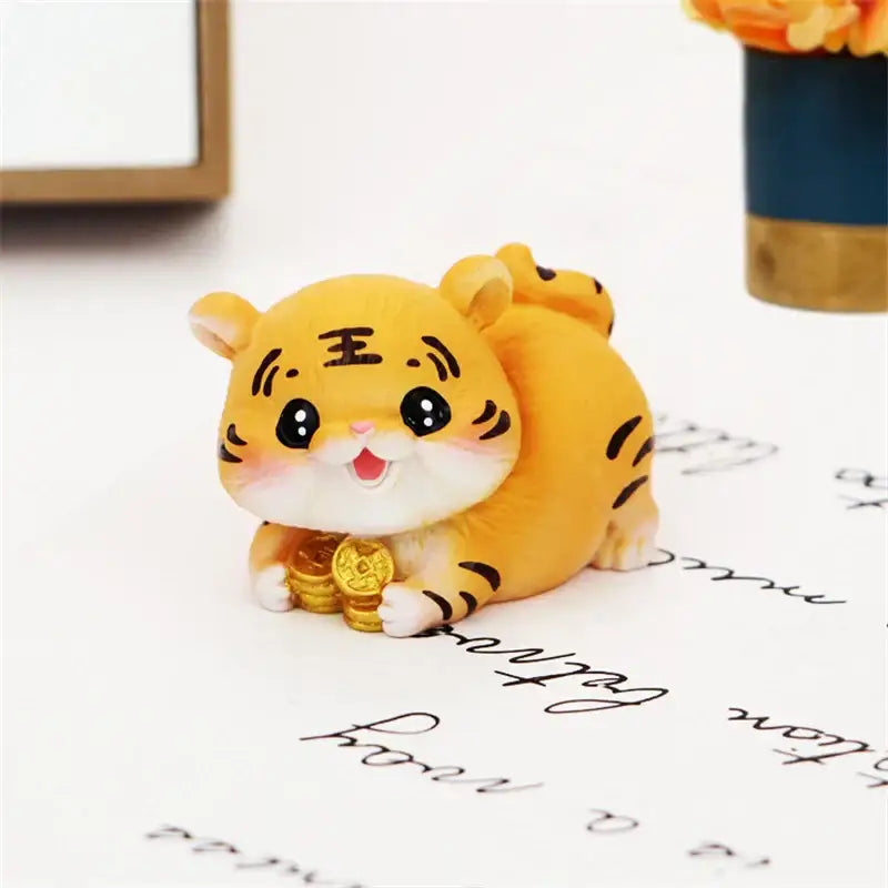 DecorBites™ Lucky Tiger Figurine | New Year Fortune Symbol Home Decor Miniature