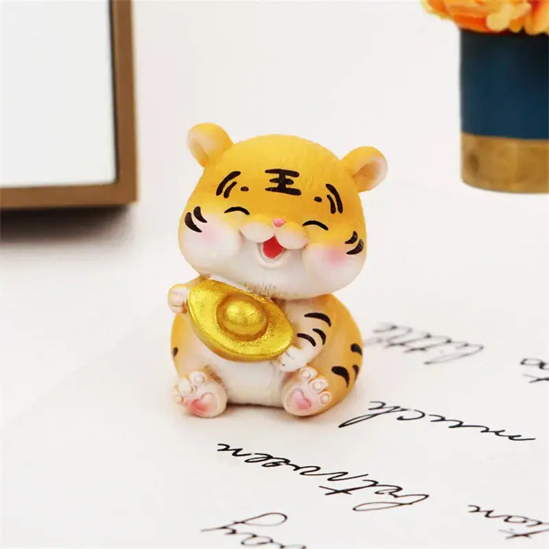 DecorBites™ Lucky Tiger Figurine | New Year Fortune Symbol Home Decor Miniature