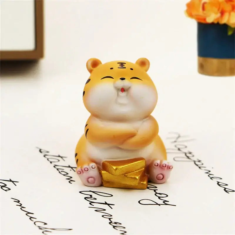 DecorBites™ Lucky Tiger Figurine | New Year Fortune Symbol Home Decor Miniature