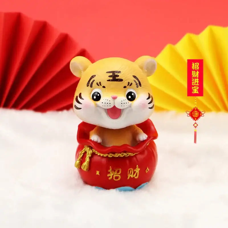 DecorBites™ Lucky Tiger Figurine | New Year Fortune Symbol Home Decor Miniature