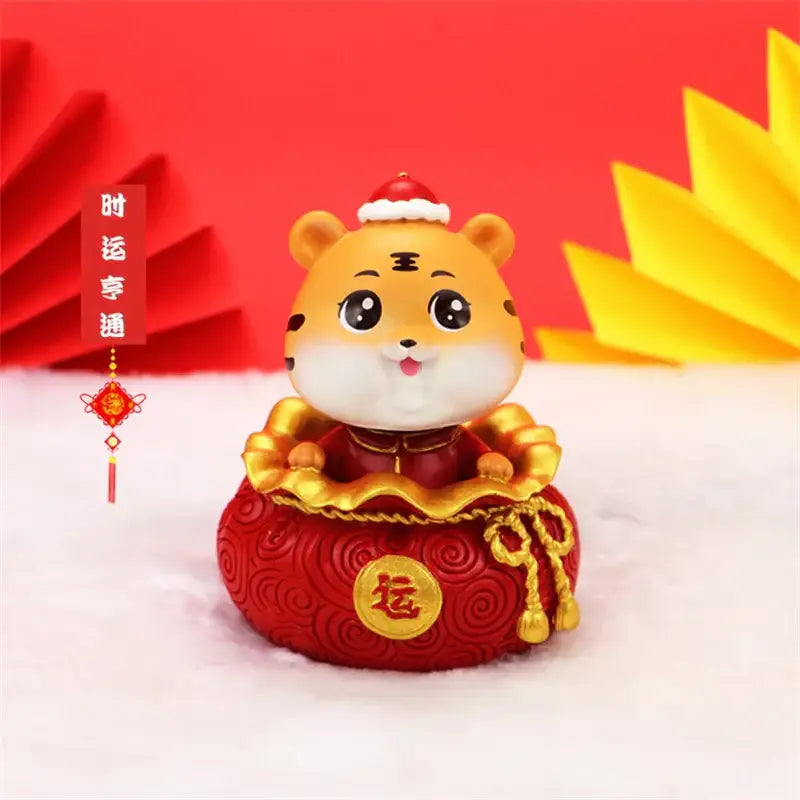 DecorBites™ Lucky Tiger Figurine | New Year Fortune Symbol Home Decor Miniature