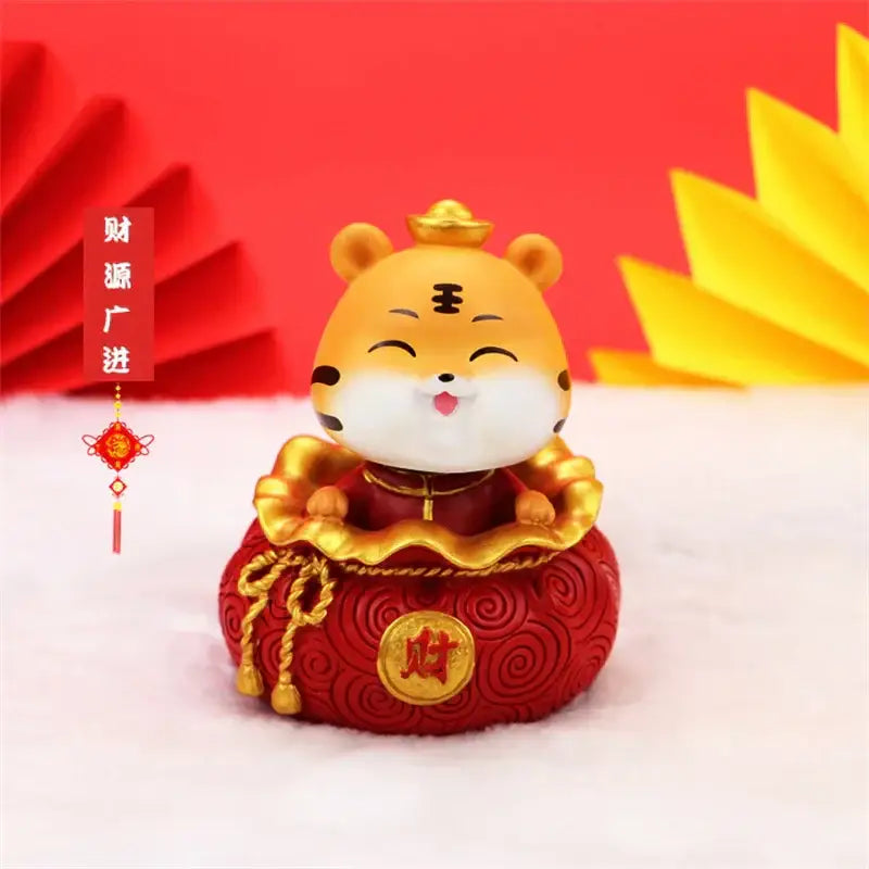 DecorBites™ Lucky Tiger Figurine | New Year Fortune Symbol Home Decor Miniature
