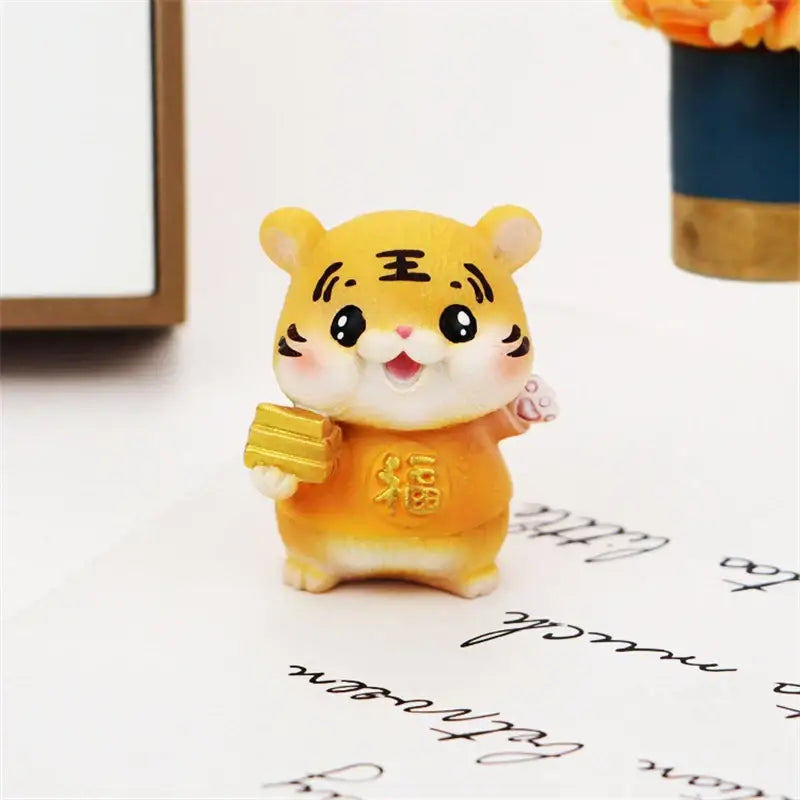 DecorBites™ Lucky Tiger Figurine | New Year Fortune Symbol Home Decor Miniature