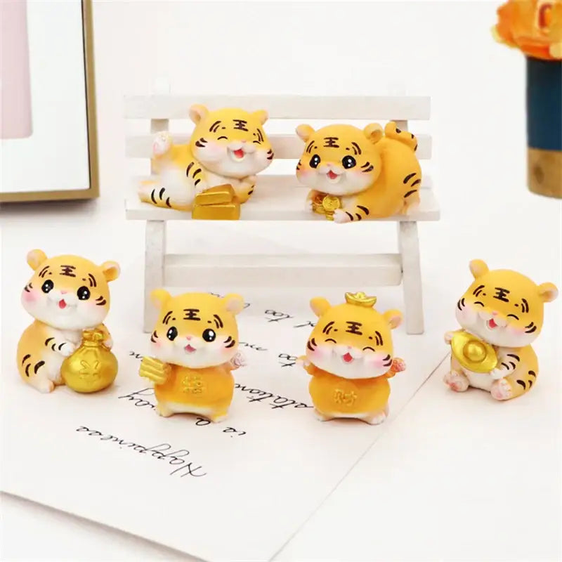 DecorBites™ Lucky Tiger Figurine | New Year Fortune Symbol Home Decor Miniature
