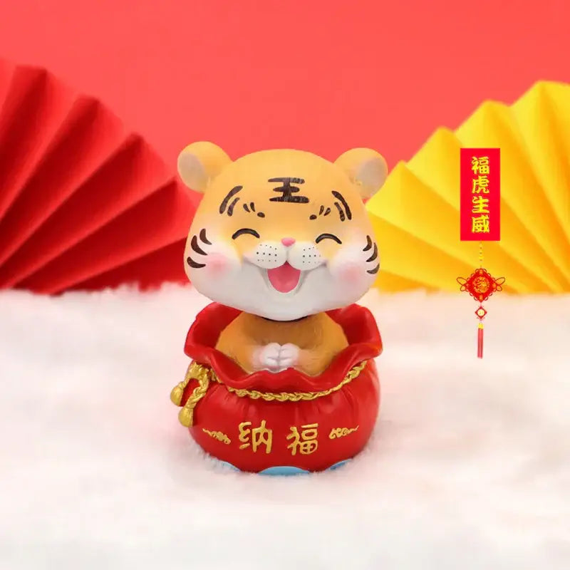 DecorBites™ Lucky Tiger Figurine | New Year Fortune Symbol Home Decor Miniature