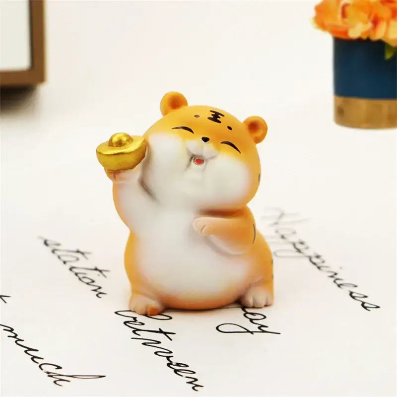 DecorBites™ Lucky Tiger Figurine | New Year Fortune Symbol Home Decor Miniature