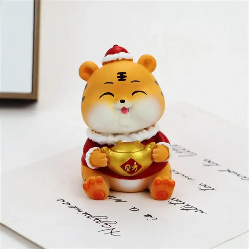 DecorBites™ Lucky Tiger Figurine | New Year Fortune Symbol Home Decor Miniature