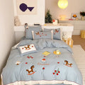 DecorBites™ Lucky Trojan Cotton Embroidered Bedding Set: High-end Skin-Friendly Duvet Cover Set