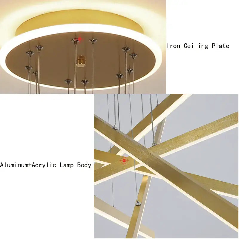 DecorBites™ Luminous Ceiling Plate Chandelier: Modern Aluminum LED Light for Living Room Dining Table