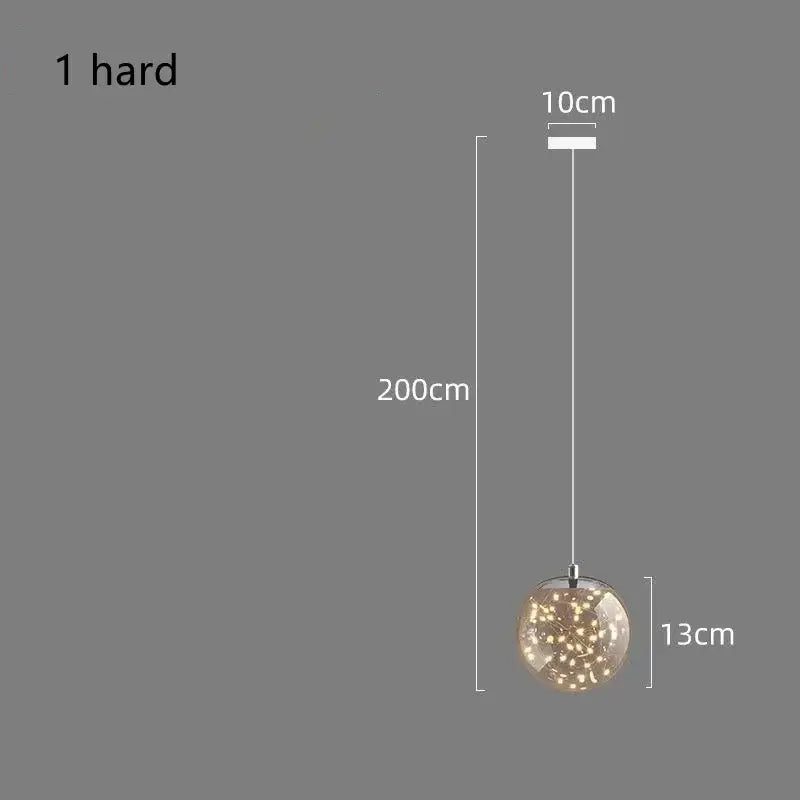 DecorBites™ Luminous Glass Ball Pendant Chandeliers for Living Dining Room Decor LED Lighting