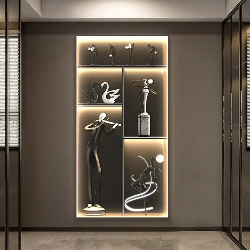 DecorBites™ Luminous Wall Mural - Remote Control High-End Art Painting for Modern Living Room & Corridor