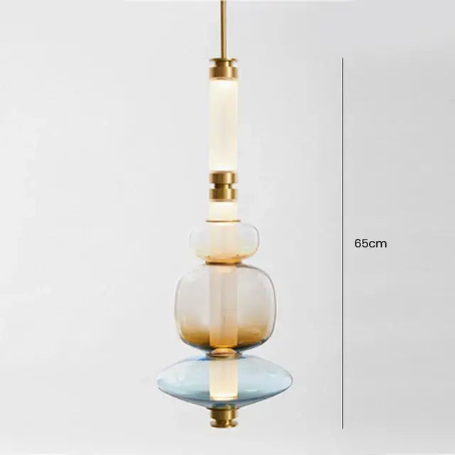 DecorBites™ Luna Glass Tube Chandelier for Kitchen Dining Staircase LED Pendant Lamp