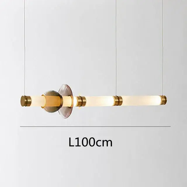 DecorBites™ Luna Glass Tube Chandelier for Kitchen Dining Staircase LED Pendant Lamp