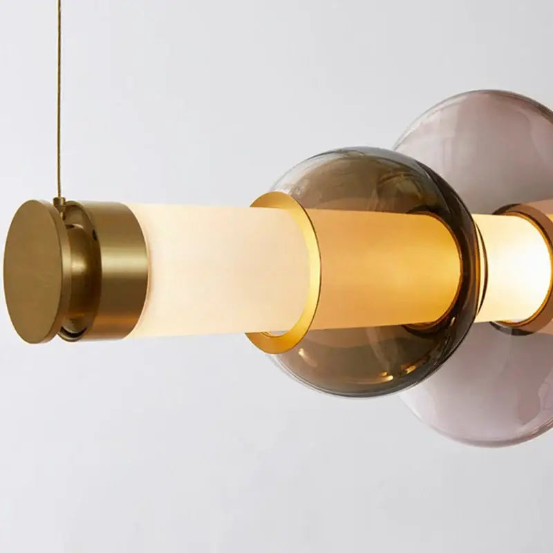 DecorBites™ Luna Glass Tube Chandelier for Kitchen Dining Staircase LED Pendant Lamp