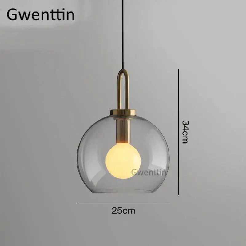 أضواء قلادة DecorBites™ Luxe الزجاجية الكروية: مصباح LED إسكندنافي معلق لديكور فني منزلي