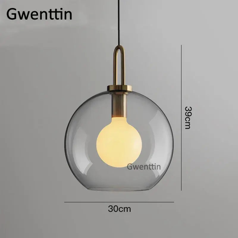 أضواء قلادة DecorBites™ Luxe الزجاجية الكروية: مصباح LED إسكندنافي معلق لديكور فني منزلي