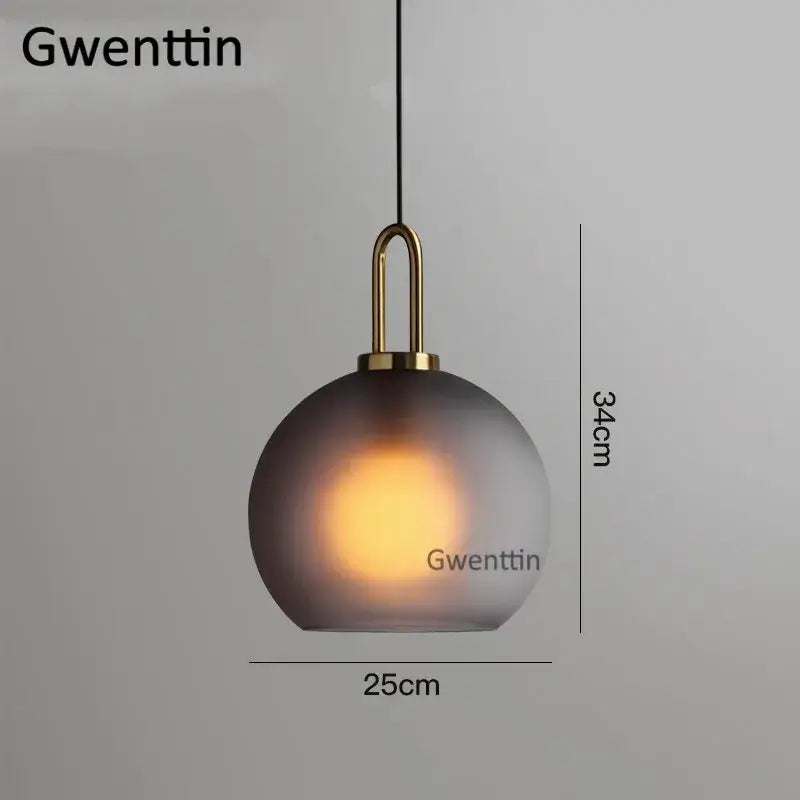 أضواء قلادة DecorBites™ Luxe الزجاجية الكروية: مصباح LED إسكندنافي معلق لديكور فني منزلي