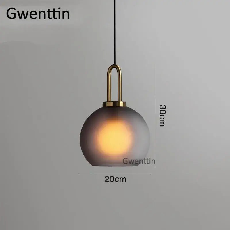 أضواء قلادة DecorBites™ Luxe الزجاجية الكروية: مصباح LED إسكندنافي معلق لديكور فني منزلي